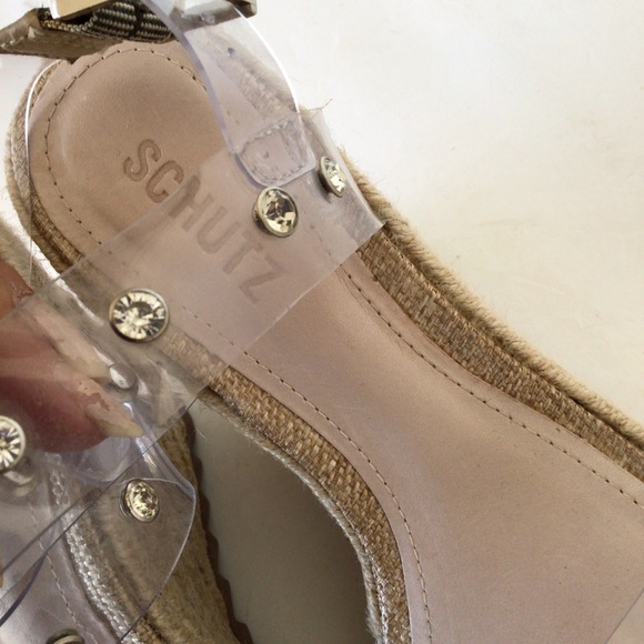 SCHUTZ ROPE WEDGES WITH CLEAR STRAPS SIZE 7.5 - Picture 15 of 15